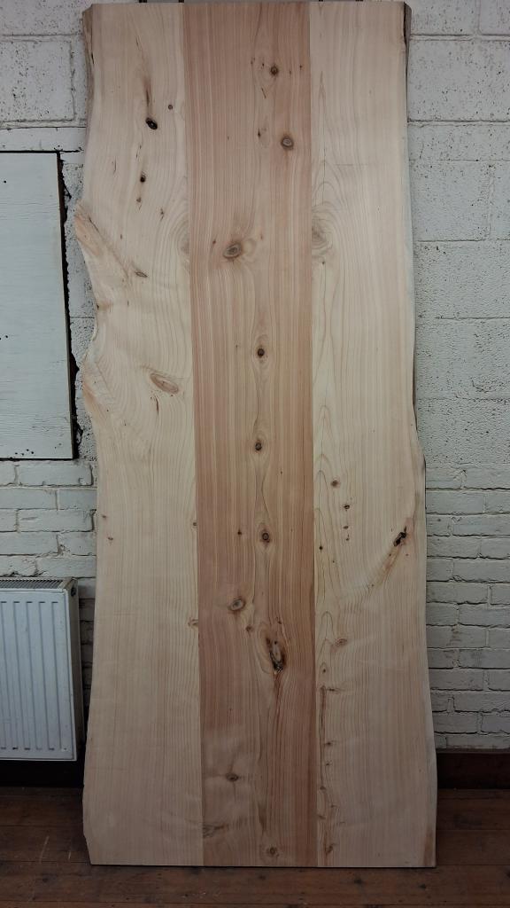 <p>Reclaimed live edge timber perfect for table top or work top</p><p>Macrocarpa and ceder</p><p>95 cm x 245 cm